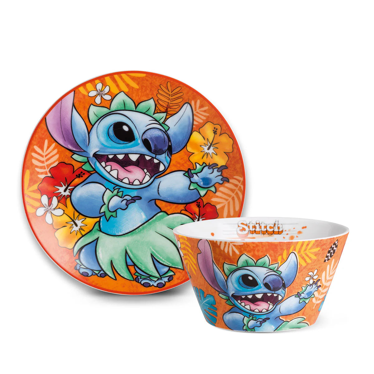 EGAN Set Piatto dessert + Bowl Stitch Arancione DISNEY