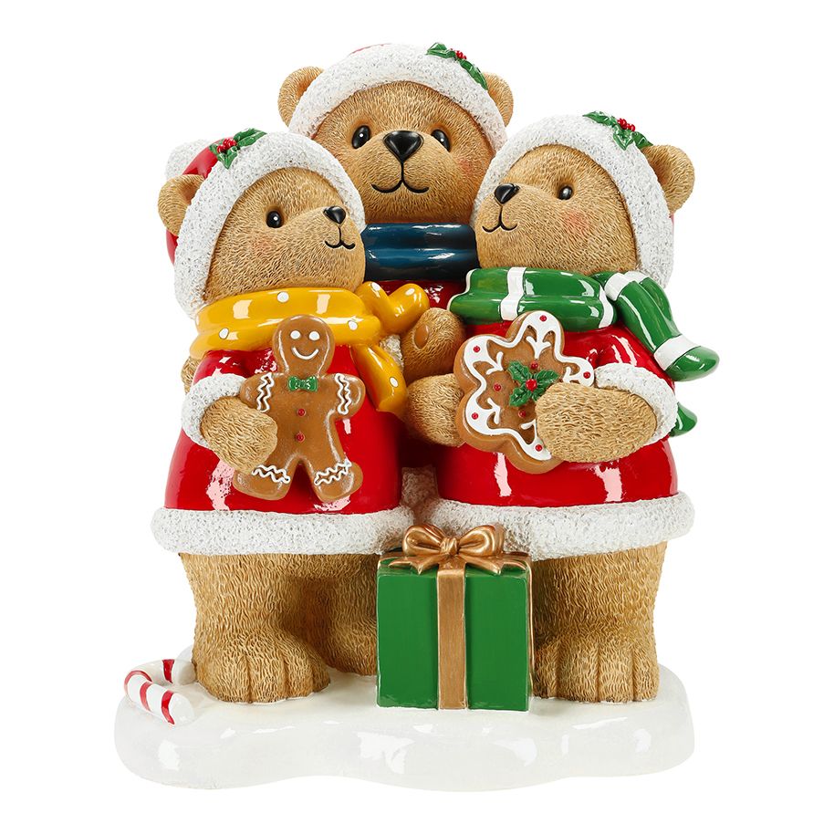 TRIO DI ORSETTI NATALIZI – UNA DOLCISSIMA FAMIGLIA DI NATALE