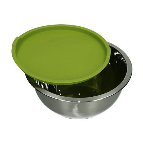 CONTENITORE BOMBETTA CON BASE E TAPPO VERDE IN INOX E SILICONE