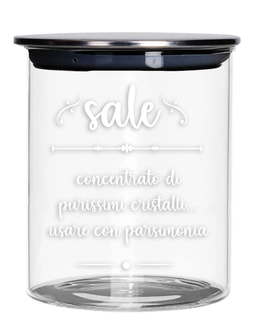 BARATTOLO SALE VETRO C/TAPPO METAL