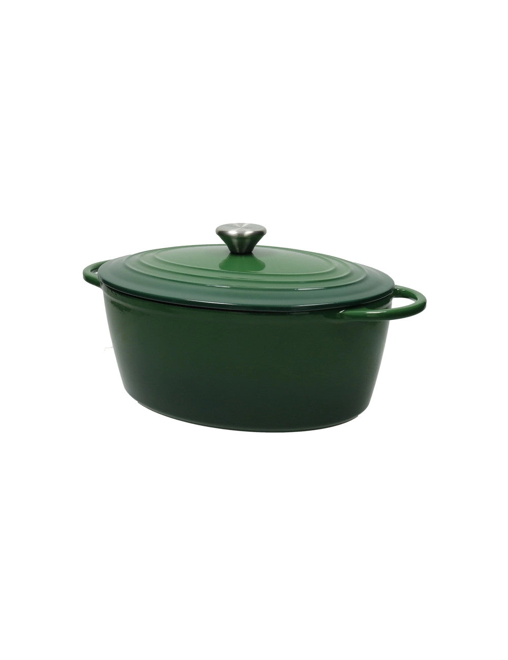 CASSERUOLA COCOTTE OVALE VERDE GHISA SMALTATA 5 LT - BRANDANI