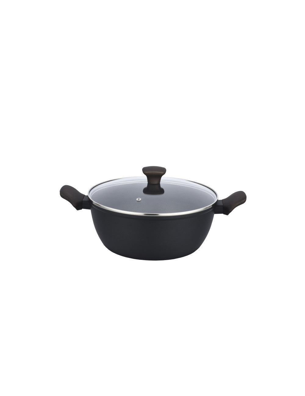 CASSERUOLA SHUTTLE FORGIATA NERA C/RIVESTIMENTO ANTIAD ILAG XERADUR CERAM/ALL/BACHELITE C/COP VETRO