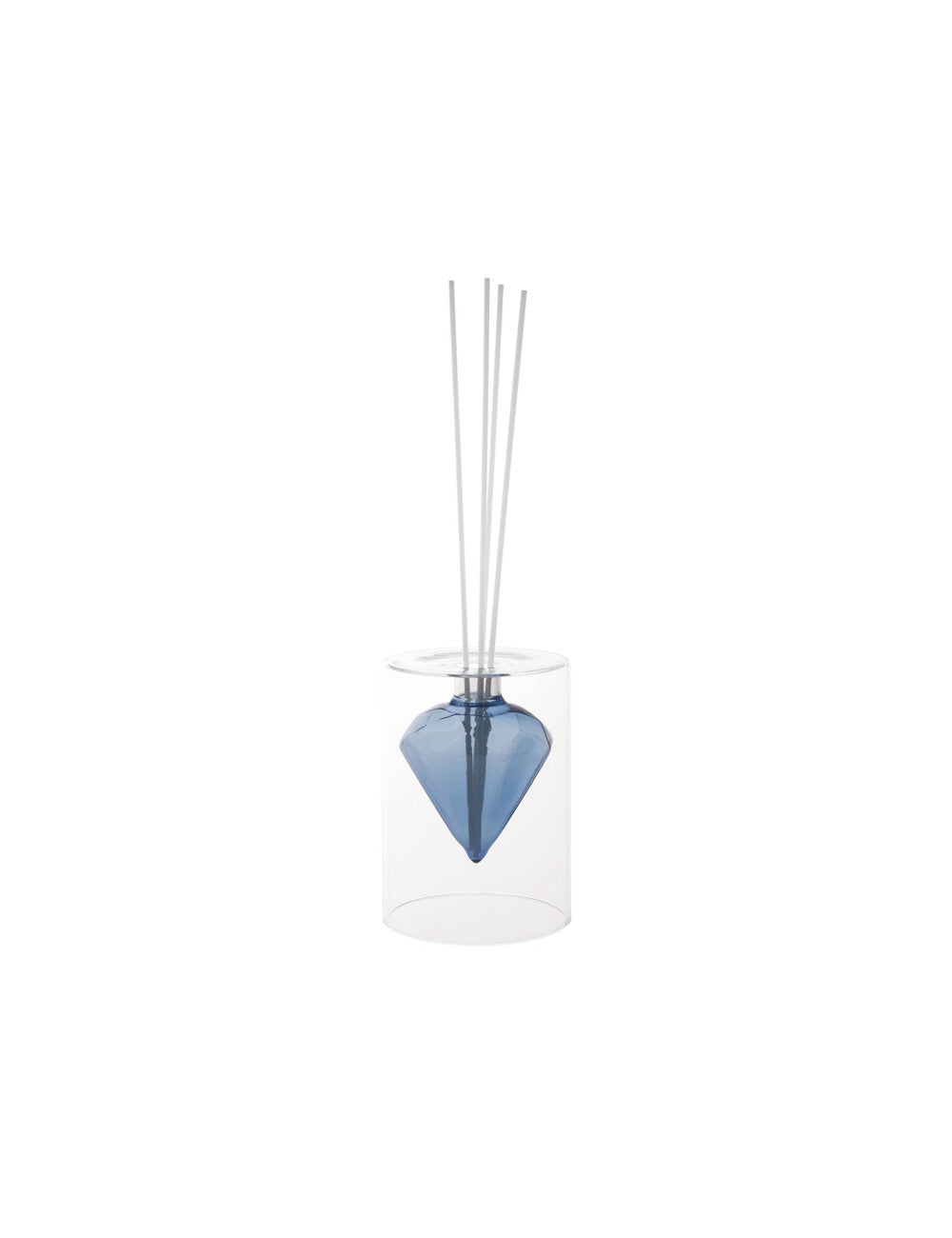 DIFFUSORE DI FRAGRANZA DIAMOND BLUE VETRO C/BASTONCINI FIBER WOOD BRANDANI