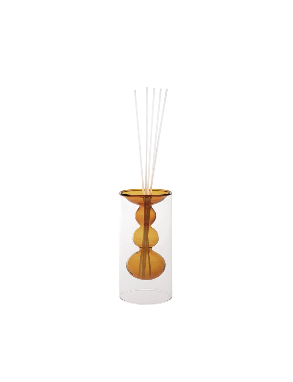 DIFFUSORE DI FRAGRANZA SILHOUETTE AMBRA VETRO C/BASTONCINI FIBER WOOD