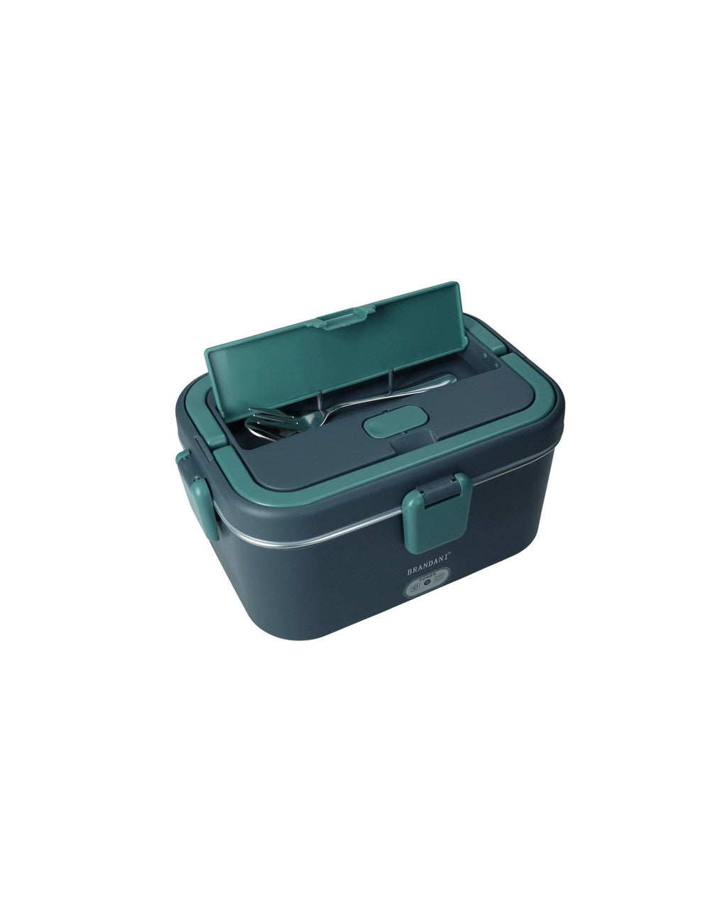 LUNCH BOX TERMICA BLU/VERDE PETROLIO C/POSATE E BORSA CONTENITORE INOX/PP - BRANDANI