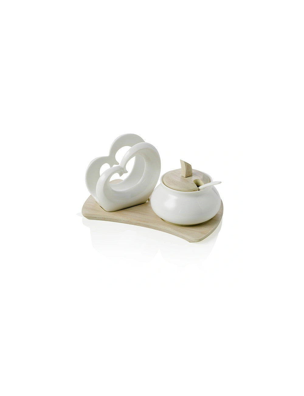 SERVING PORTATOVAGLIOLIN DOPPIOCUORE/ZUCCHER POR BIANC C/SUP BAMB NAT - BRANDANI