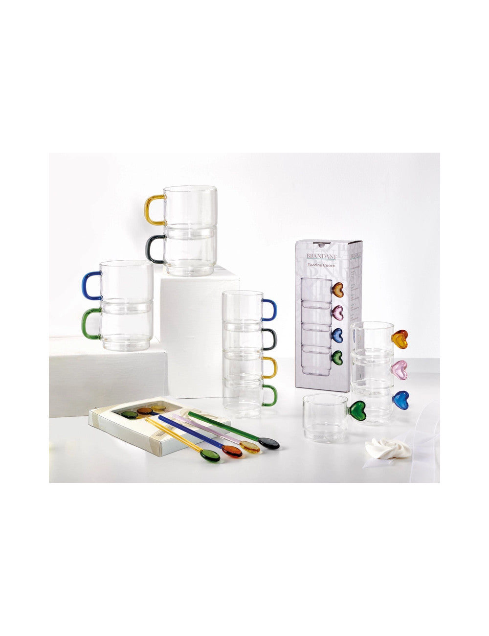 CUCCHIAINO RAINBOW COLORI ASSORTITI SET 4 PZ VETRO