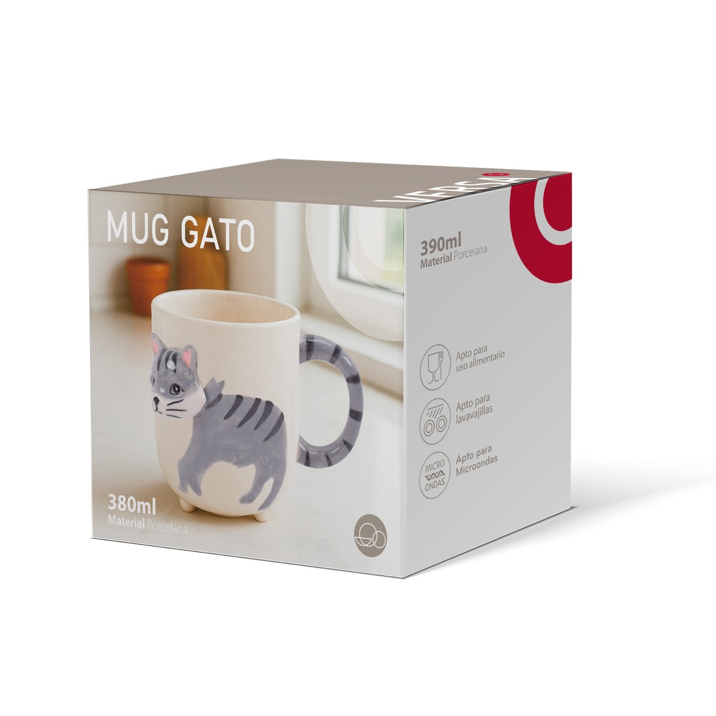 TAZZA GATTO RILIEVO - VERSA