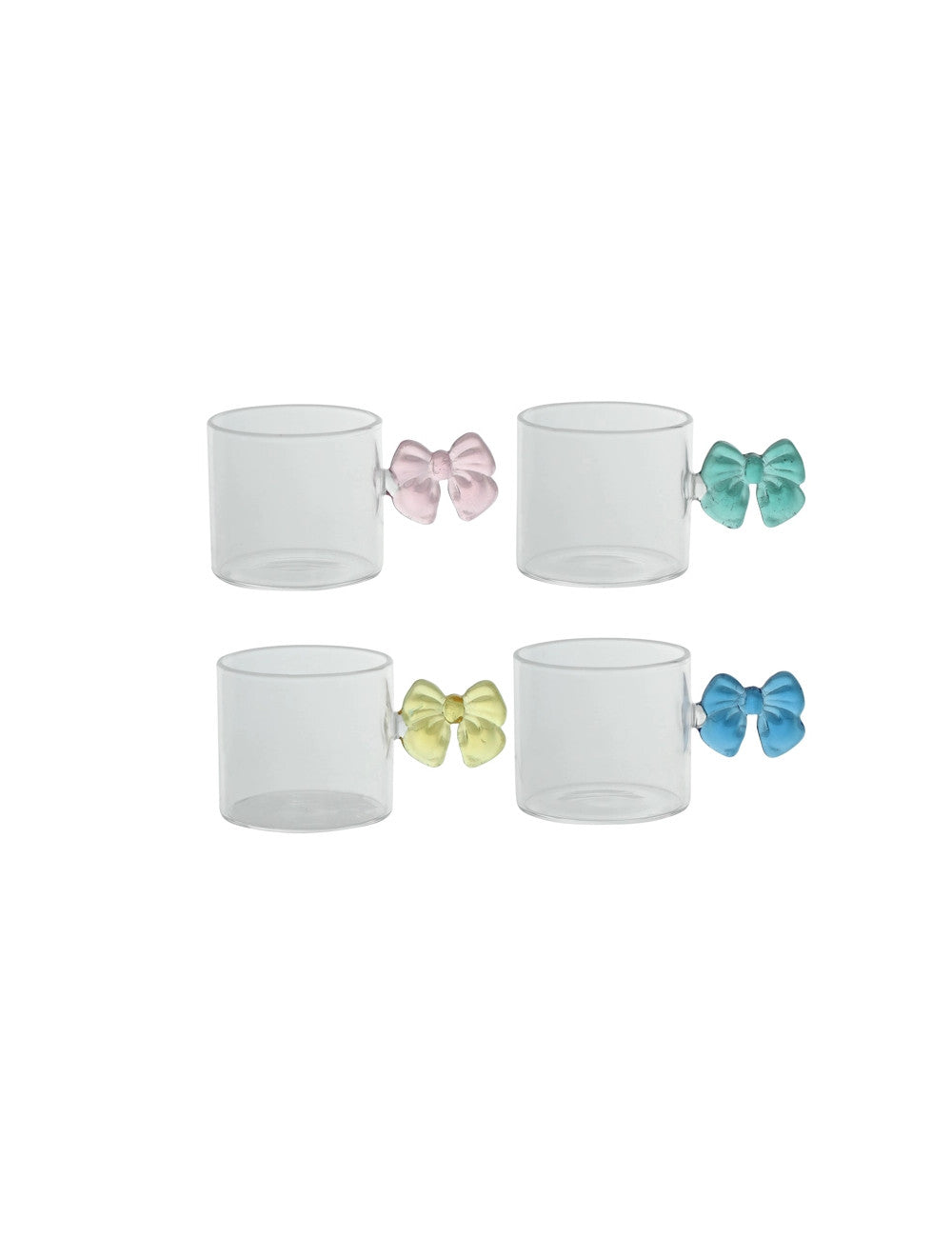 TAZZINA FIOCCO COLORI ASSORTITI SET 4 PZ VETRO