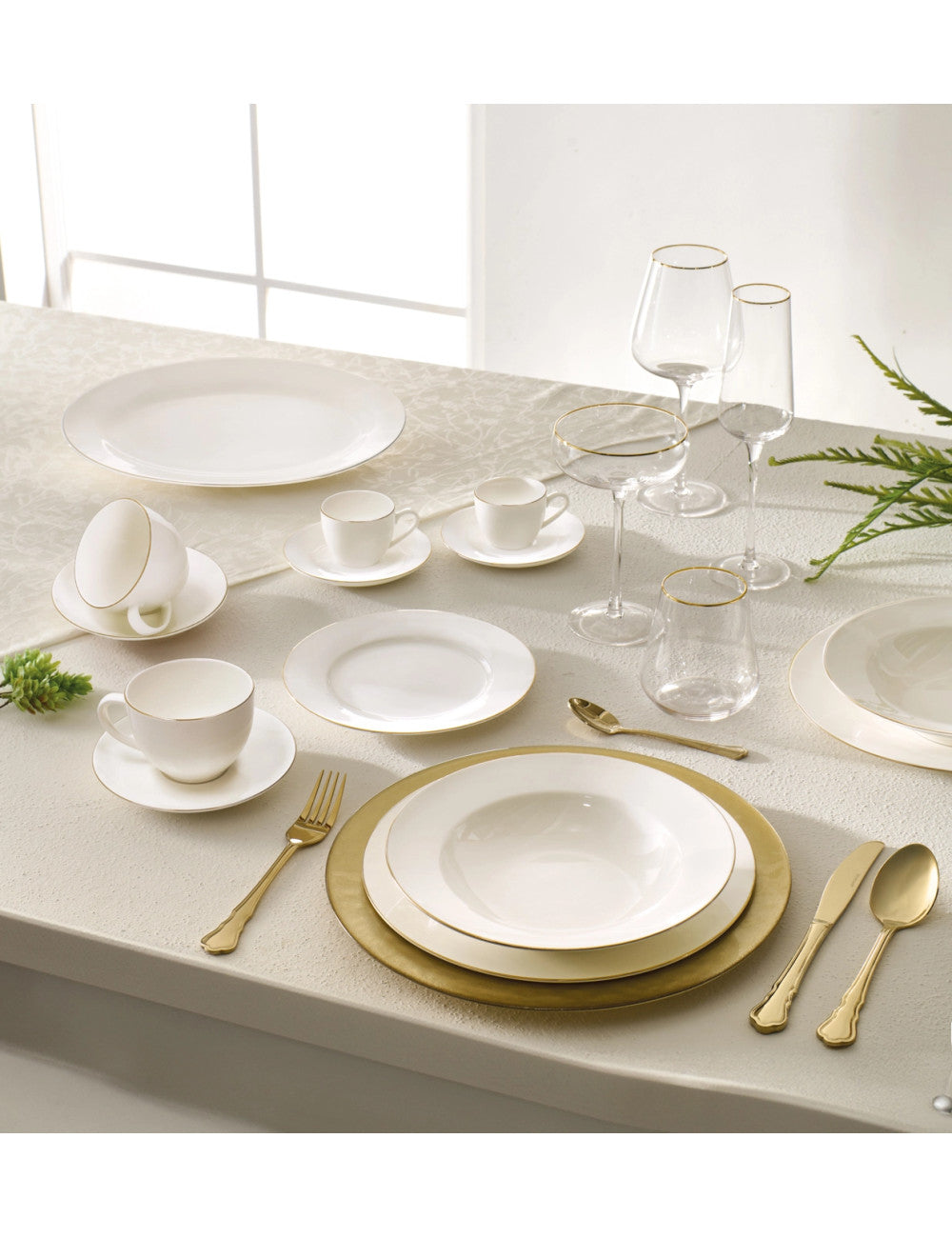 VASSOIO FILORO NEW BONE CHINA - BRANDANI