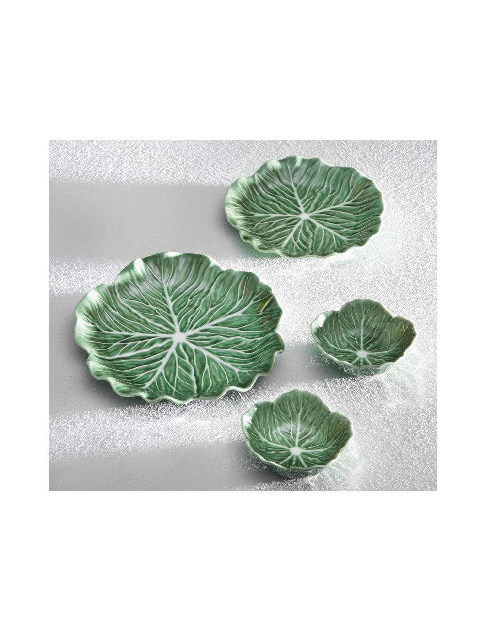 VASSOIO FOGLIA VEGAN VERDE PORCELLANA