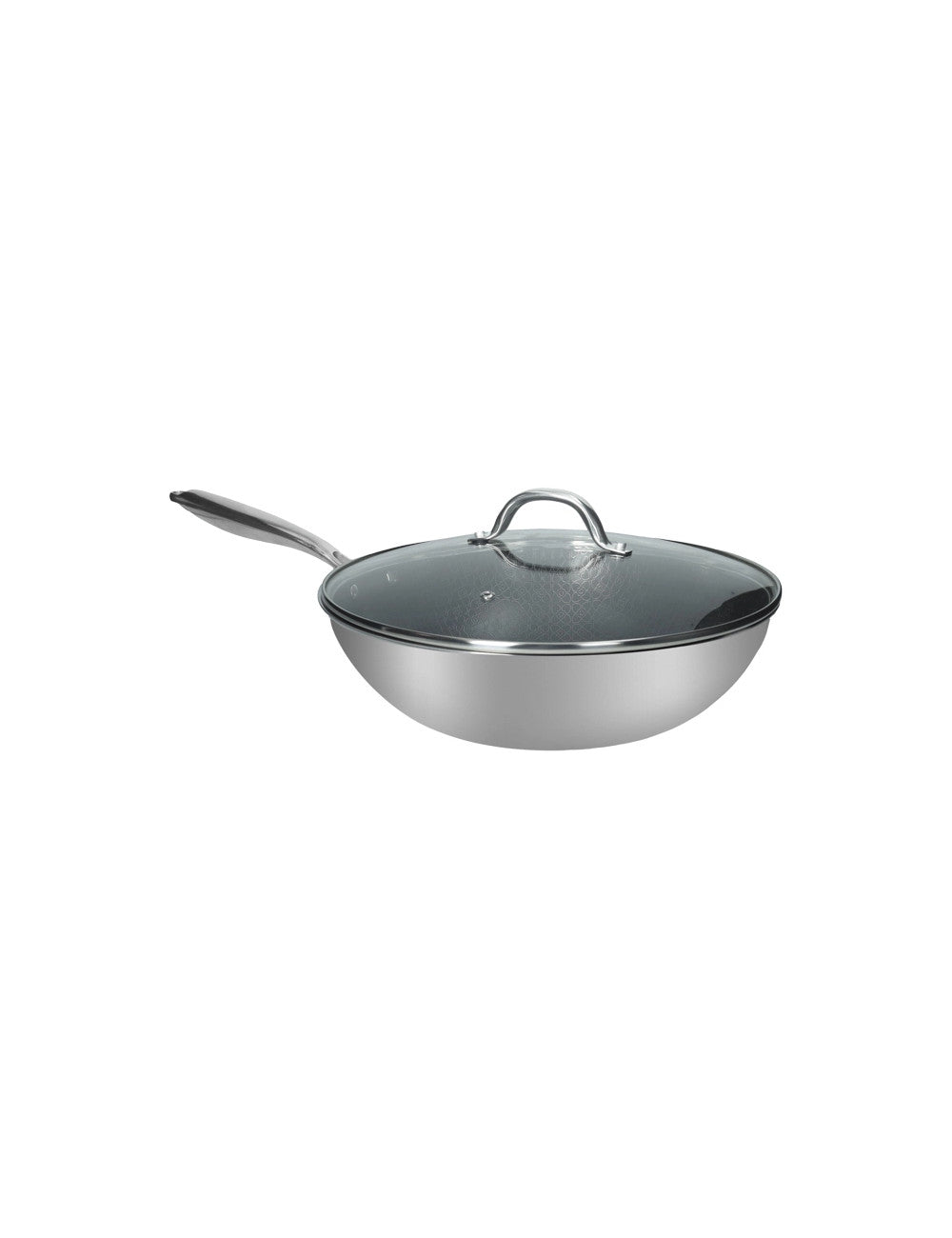 WOK CUORICINI INOX 3PLY/ALL/CER C/COPERCHIO VETRO BRANDANI