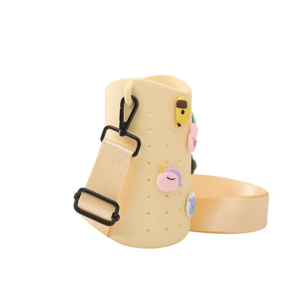 ASOBU - PORTA BORRACCIA GIALLO CON TRACOLLA E DETTAGLI ANIMALI