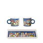 EGAN Set 2 Mini Mug + Vassoio Paese Mio Blu
