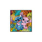 EGAN QUADRO "STITCH & ANGEL" GIALLO 50X50