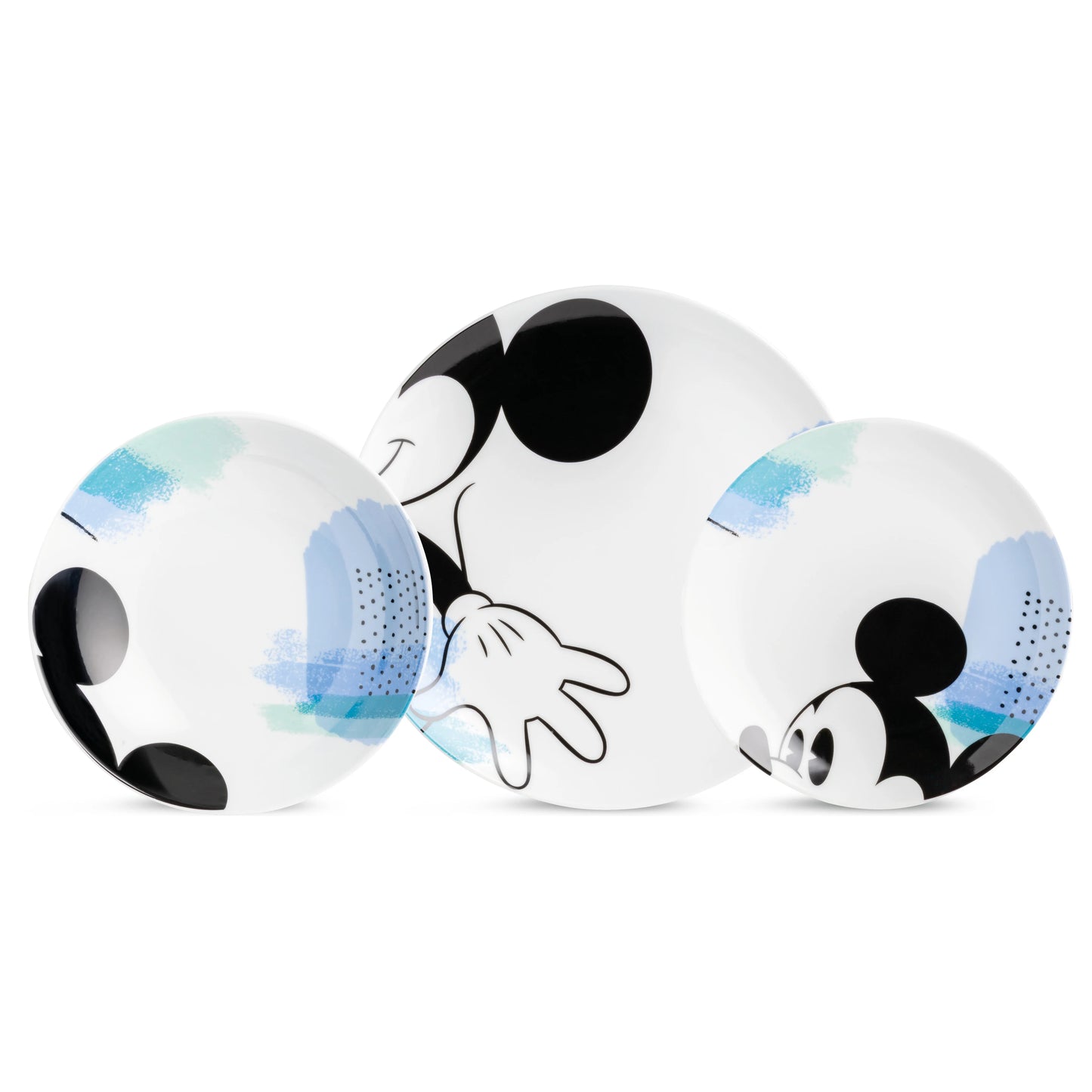 EGAN Posto Tavola 3 Pz.(Dessert/Fondo/Piano) Mickey Mouse Enjoy Celeste