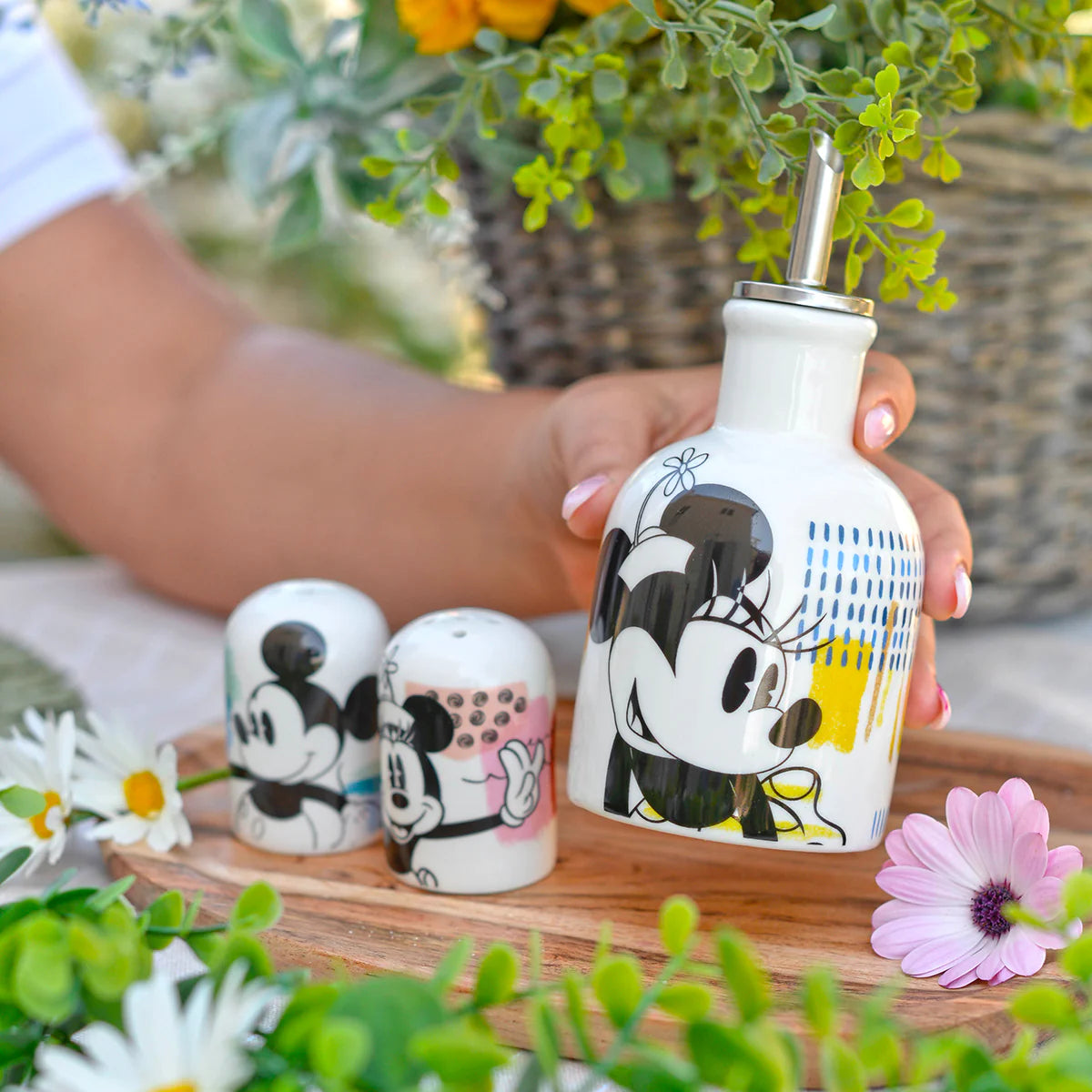 EGAN Bottiglia Olio/Aceto Minnie Mouse Enjoy Giallo Ml 230