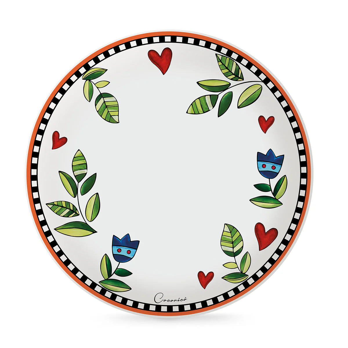 EGAN Set 6 Piatti Piani Cocoricò Arancio DM 27