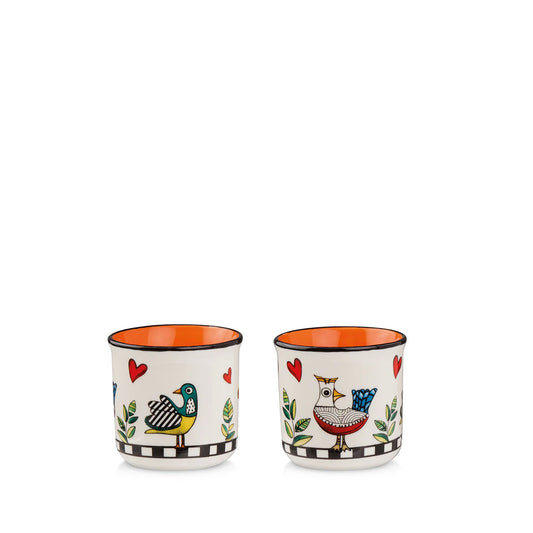 EGAN Set 2 Bicchierini Cocoricò Arancio ML 90