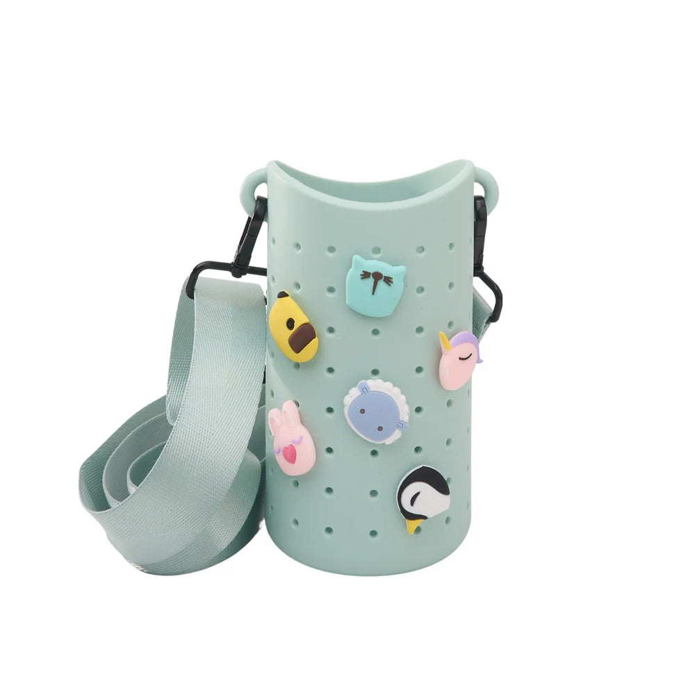 ASOBU - PORTA BORRACCIA VERDE CON TRACOLLA E DETTAGLI ANIMALI