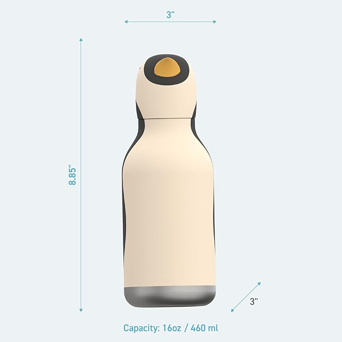BOTTIGLIA TERMICA PINGUINO BLACK/WHITE 475ML