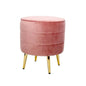 Brandani Pouf Cipria Velluto Zampe Oro Metal