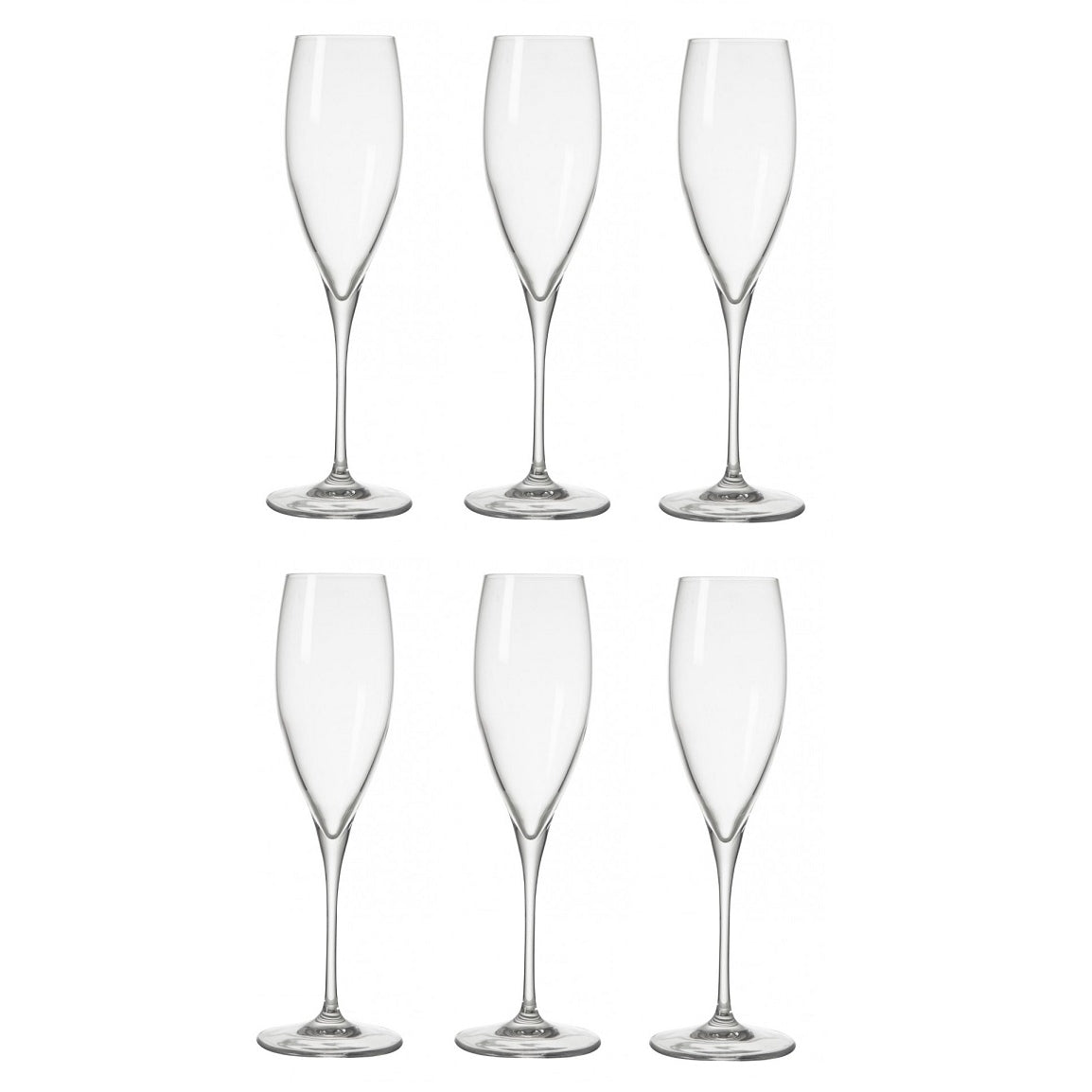 CALICE FLUTE OBLIO VETRO SET 6 BICCHIERI