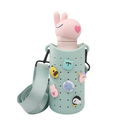 ASOBU - PORTA BORRACCIA VERDE CON TRACOLLA E DETTAGLI ANIMALI