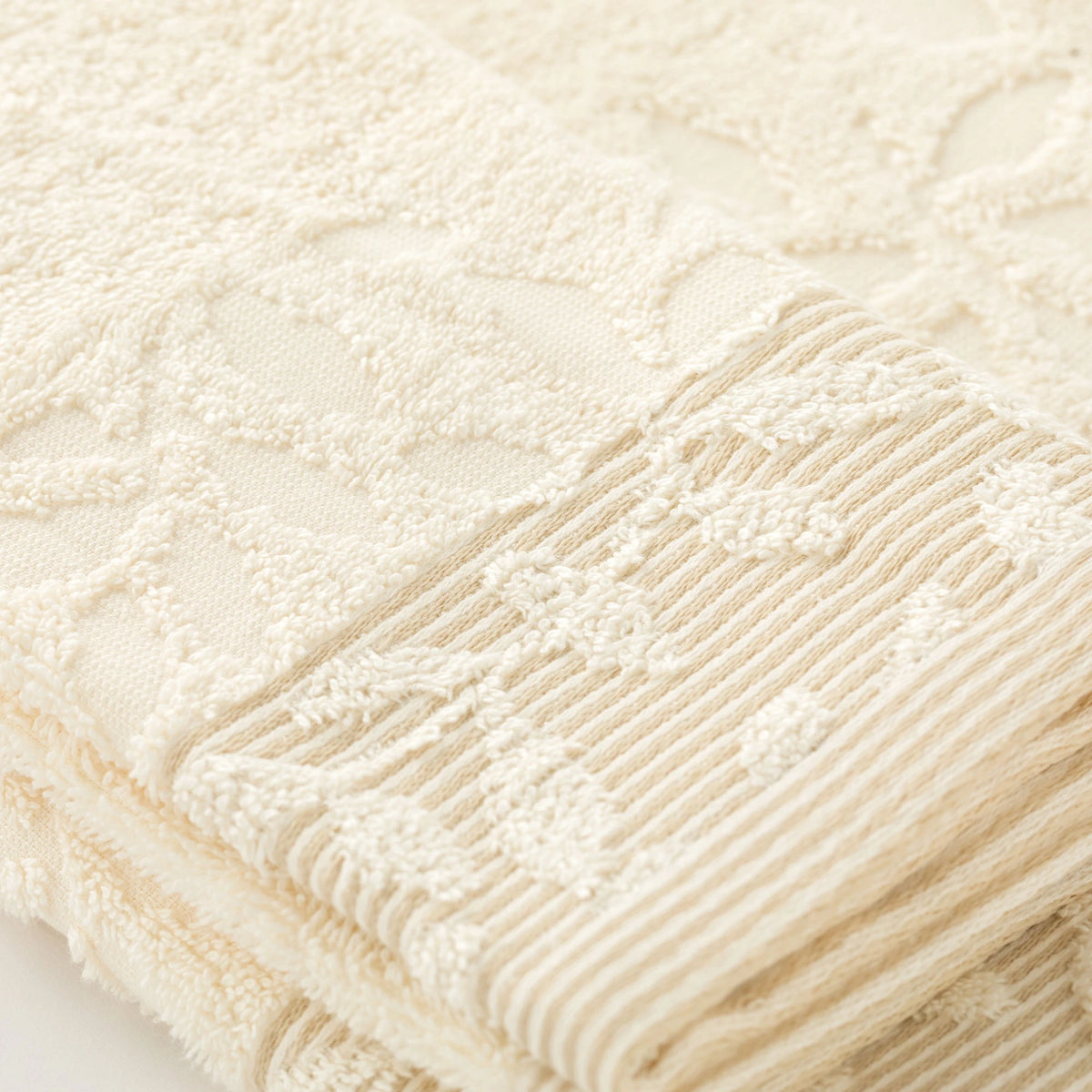 Set Asciugamani 1+1 In Spugna Jacquard Floreale Tula Linea Oro