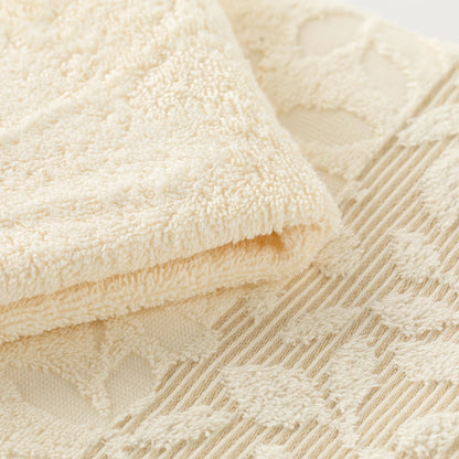Set Asciugamani 1+1 In Spugna Jacquard Floreale Tula Linea Oro