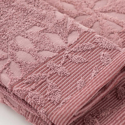 Set Asciugamani 1+1 In Spugna Jacquard Floreale Tula Linea Oro