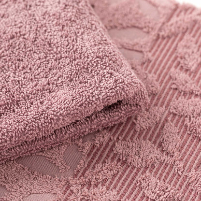 Set Asciugamani 1+1 In Spugna Jacquard Floreale Tula Linea Oro