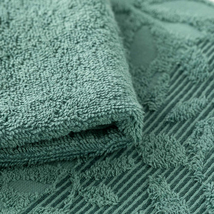 Set Asciugamani 1+1 In Spugna Jacquard Floreale Tula Linea Oro