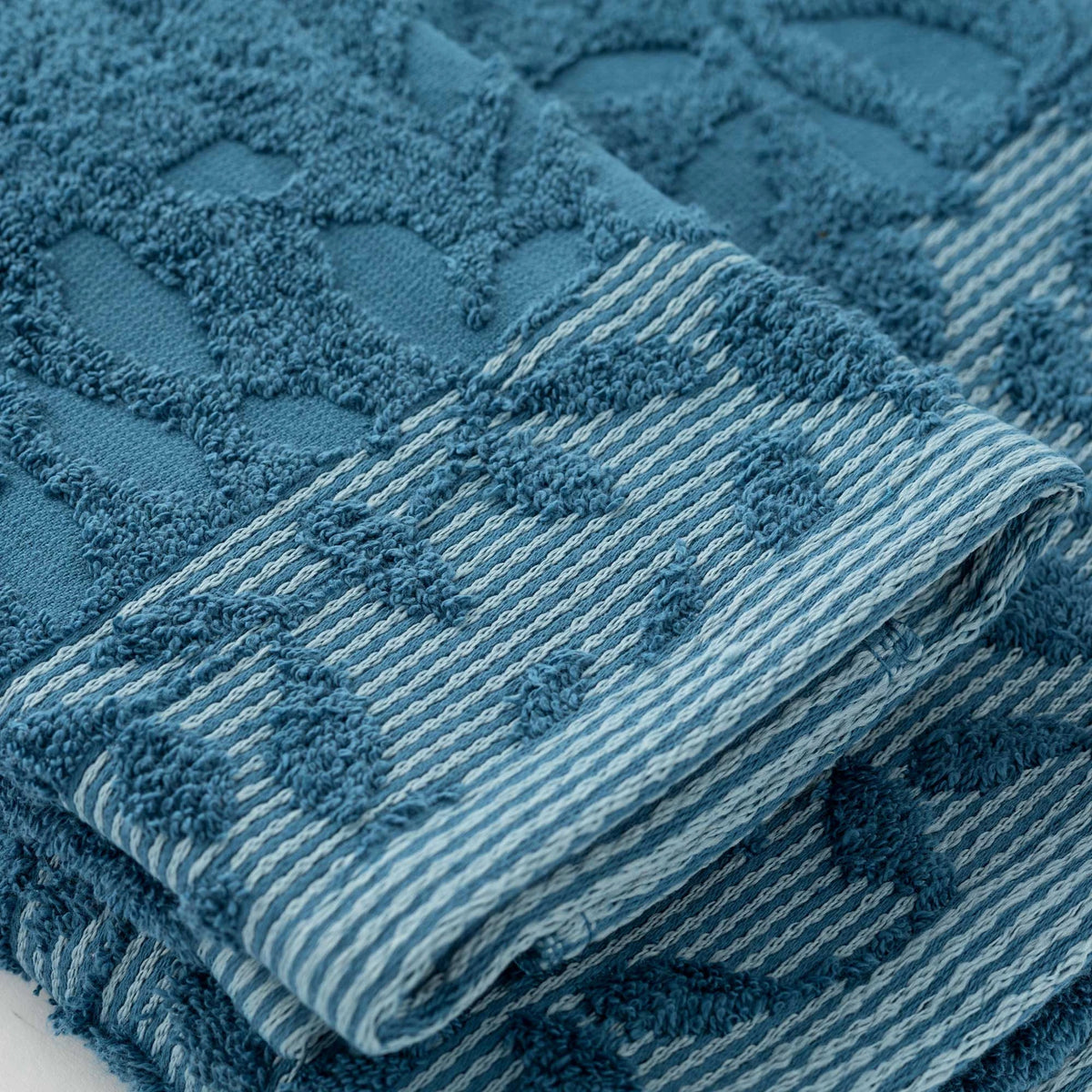 Set Asciugamani 1+1 In Spugna Jacquard Floreale Tula Linea Oro