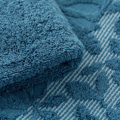 Set Asciugamani 1+1 In Spugna Jacquard Floreale Tula Linea Oro