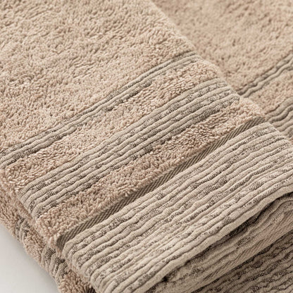 Set Asciugamani 1+1 In Spugna Con Bordura Jacquard Olimpia Linea Oro