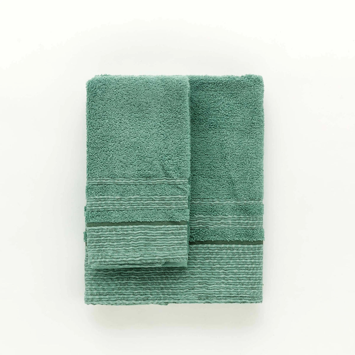 Set Asciugamani 1+1 In Spugna Con Bordura Jacquard Olimpia Linea Oro
