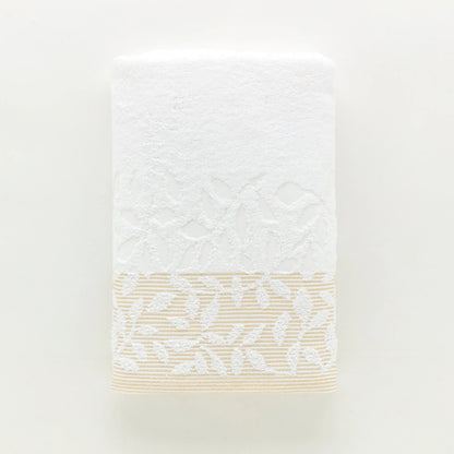 Telo Bagno 90x140 Cm In Spugna Jacquard Floreale Tula Linea Oro