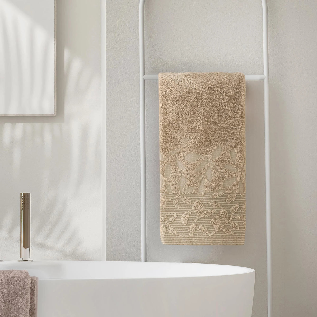 Telo Bagno 90x140 Cm In Spugna Jacquard Floreale Tula Linea Oro