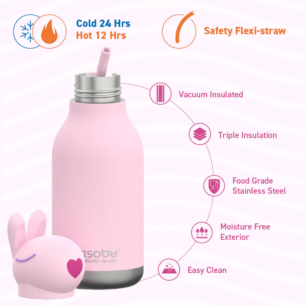 BOTTIGLIA TERMICA PINK BUNNY 475ML