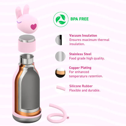 BOTTIGLIA TERMICA PINK BUNNY 475ML