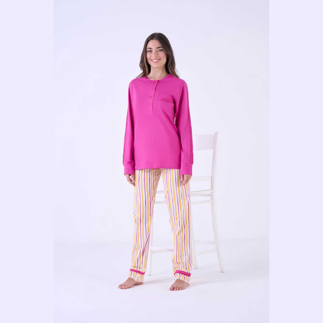 Pigiama Donna Lungo Cotone Pigiamiamoci