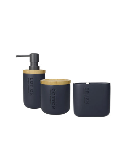 ACCESSORI BAGNO LINEAR NERC SET 3 PZ POLIRESINA/BAMBU BRANDANI