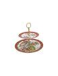 ALZATA GIOCO DI LUCI PORCELLANA CON ASTA ORO SATIN METAL BRANDANI