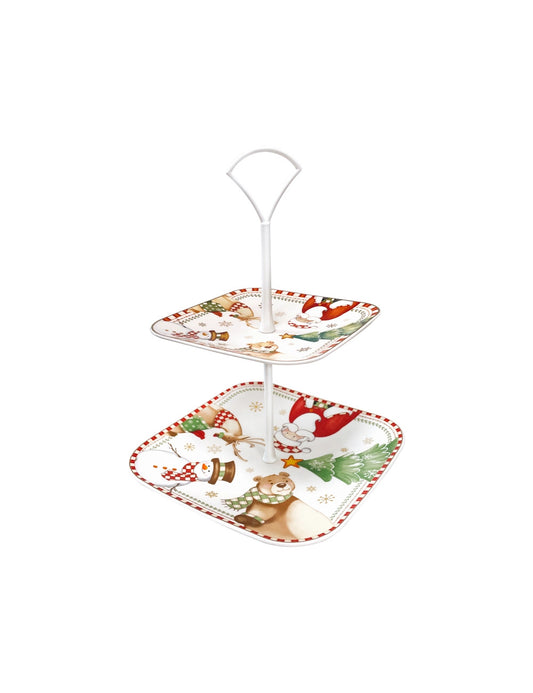 ALZATA RACCONTI PORCELLANA CON ASTA IN METALLO BRANDANI