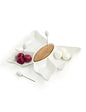ANTIPASTIERA BUTTERFLY PORCELLANA BIANCA/BAMBO C/3 FOR INOX