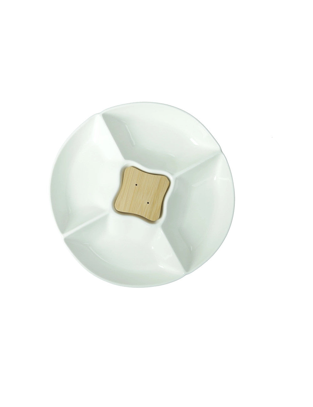 ANTIPASTIERA CLASSIC PORCELLANA BAMBOO CON 2 FORCHETTINE INOX BRANDANI