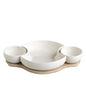 ANTIPASTIERA CLOWN PORCELLANA BIANCA C/SUP BAMBOO NATURALE BRANDANI