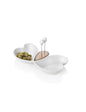 ANTIPASTIERA CUOR DI BUTTERFLY PORCELLANA BIANC/BAMB 2 FORC INOX