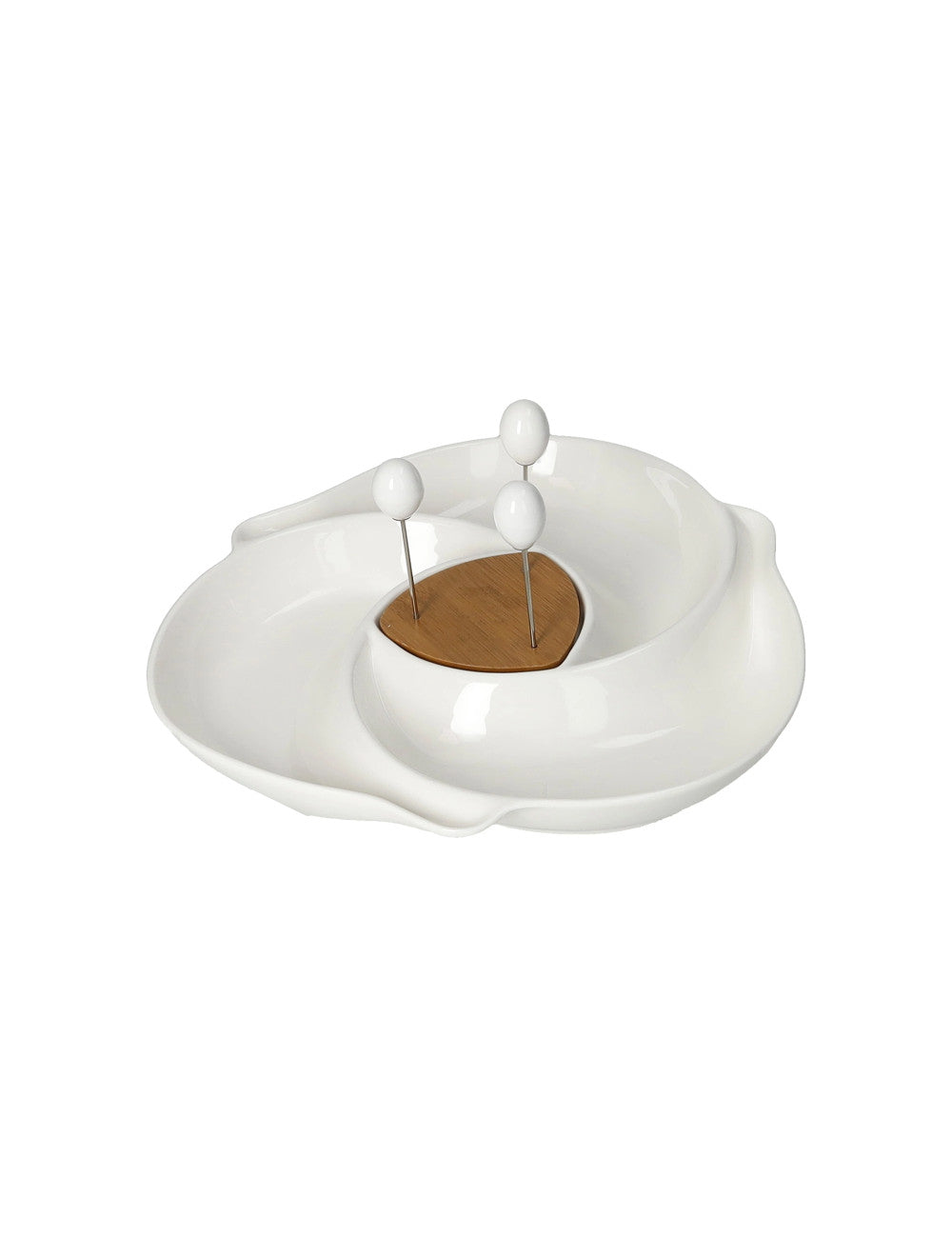 ANTIPASTIERA VORTICE PORCELLANA BAMBOO CON 3